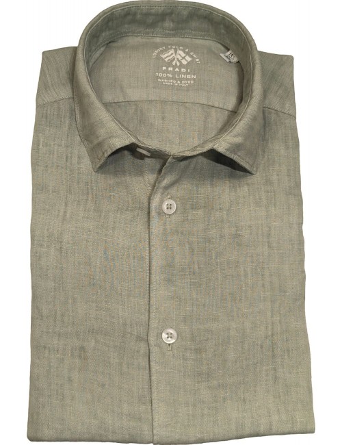 FRADI camisa manga larga lino verde