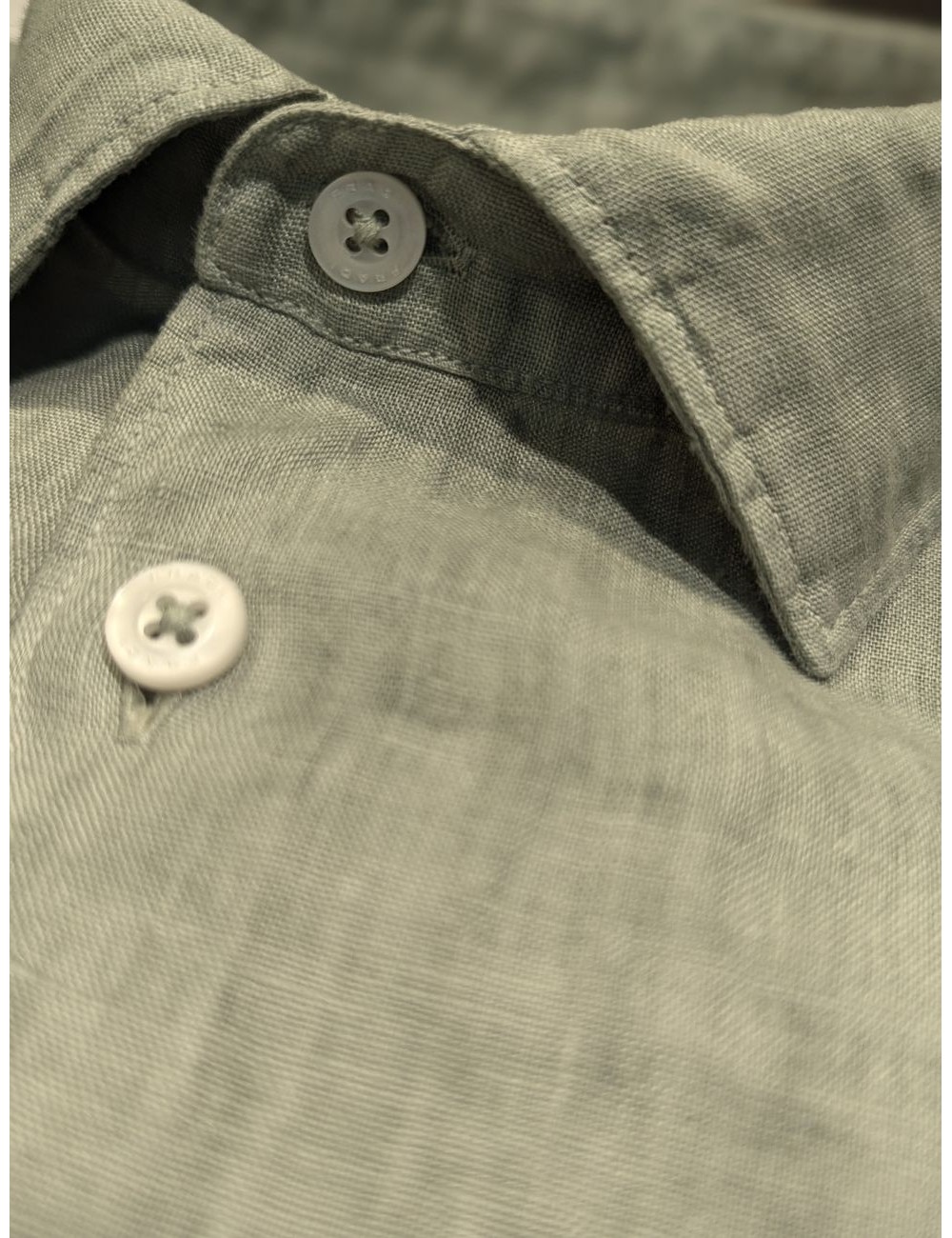 FRADI camisa manga larga lino verde