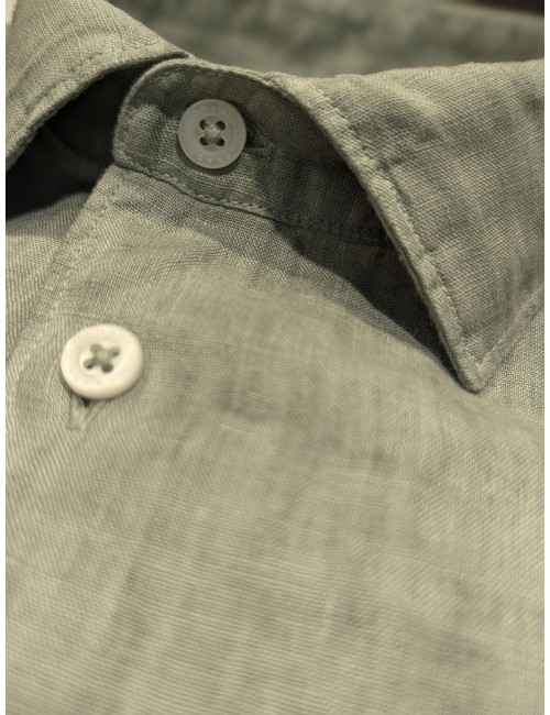 FRADI camisa manga larga lino verde