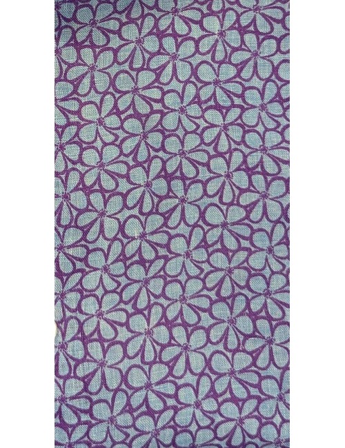 Giangi camisa lino malva estampado sobre fondo azul | Almirante Seis