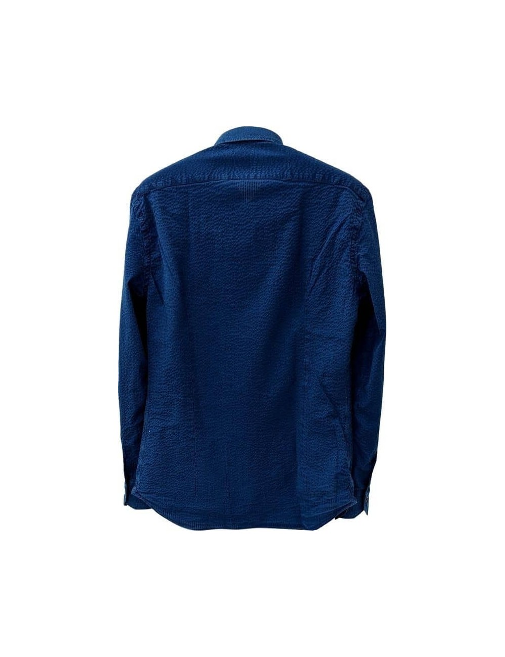 Camisa Mazzarelli azul seersuker lavada online | Ego - Almirante Seis