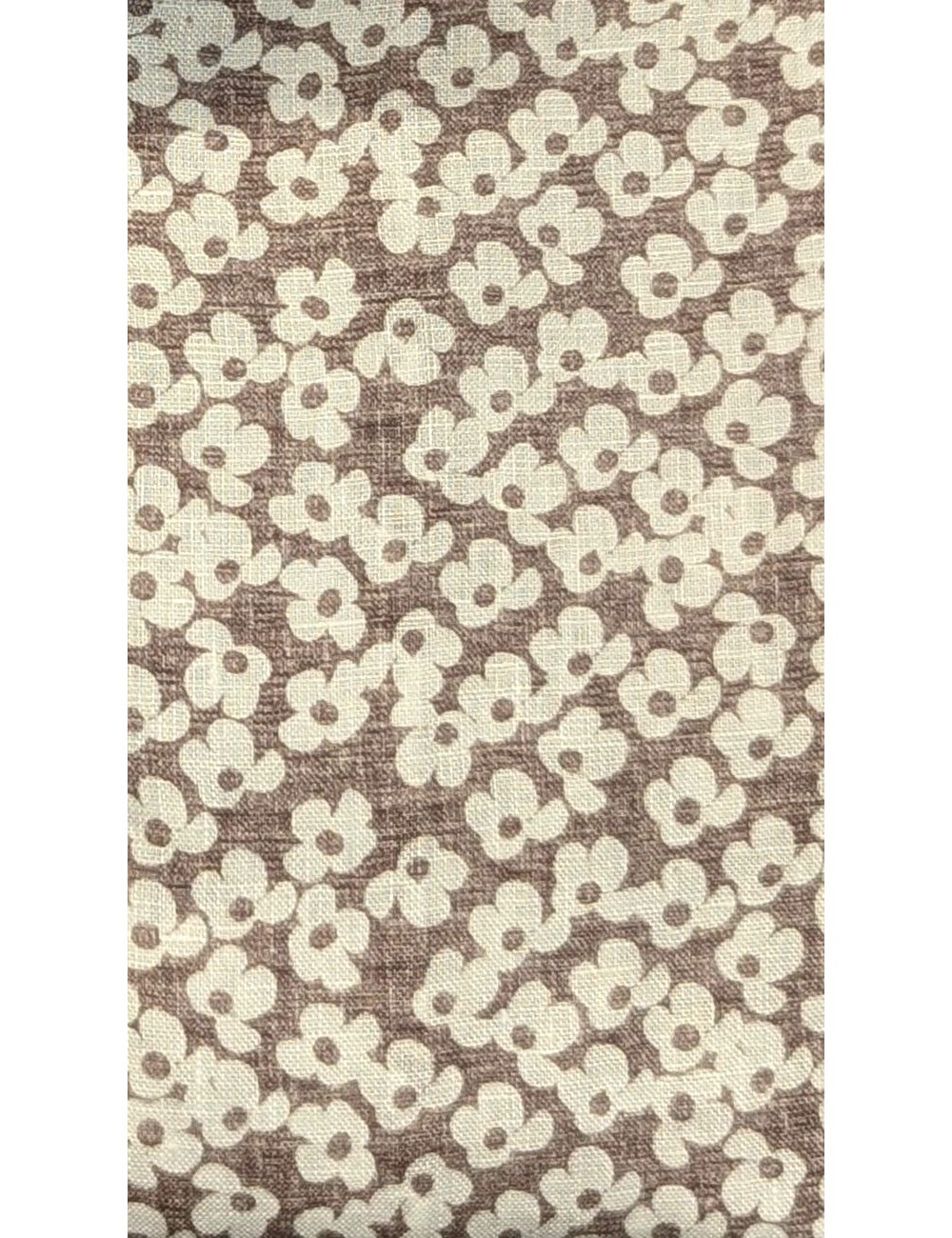 MAZZARELLI camisa lino marrón estampado floral blanco | Ego Madrid