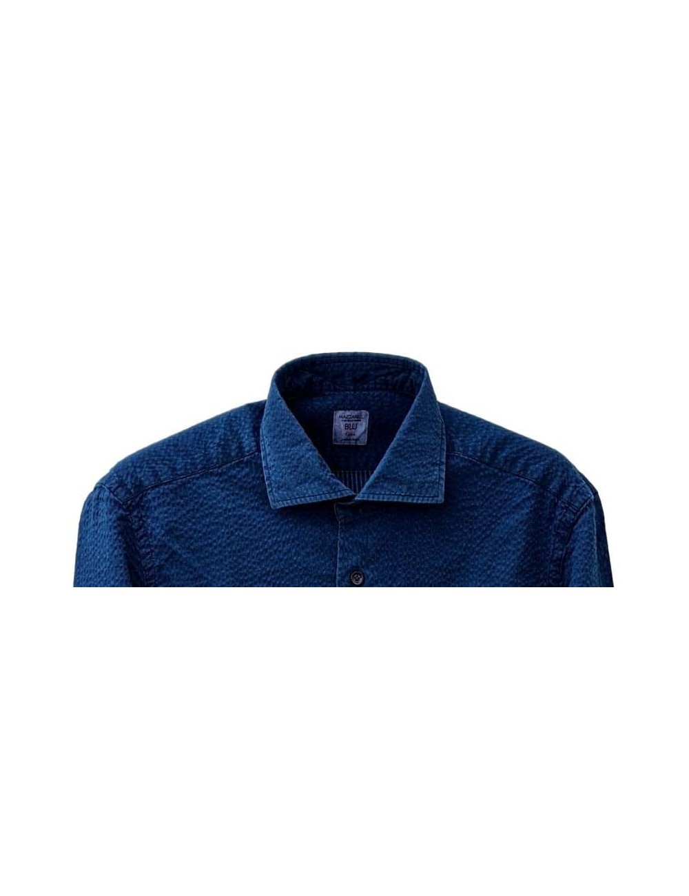 Camisa Mazzarelli azul seersuker lavada online | Ego - Almirante Seis