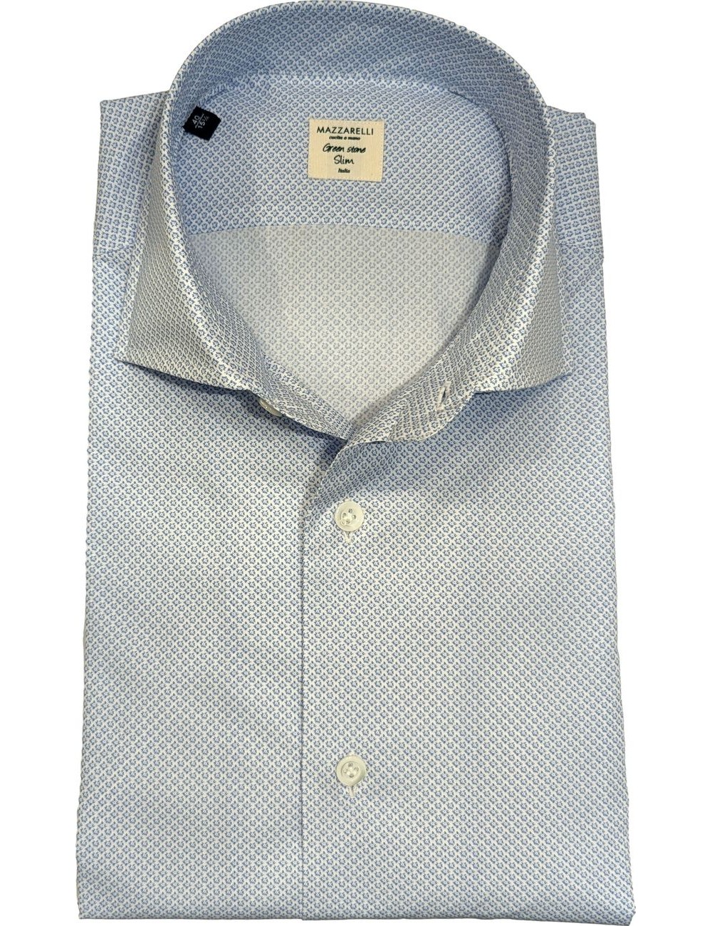 Camisa Mazzarelli micro dibujo azul claro | Almirante Seis Madrid