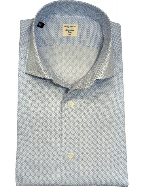 Camisa Mazzarelli micro dibujo azul claro | Almirante Seis Madrid