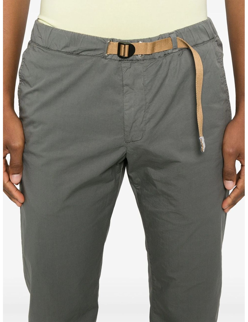 WHITE SAND pantalon Robert slim gris popelín algodón