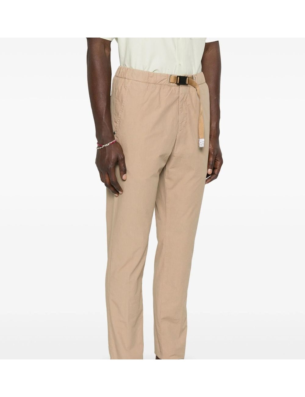 WHITE SAND pantalon Robert slim beige arena popelín de algodón