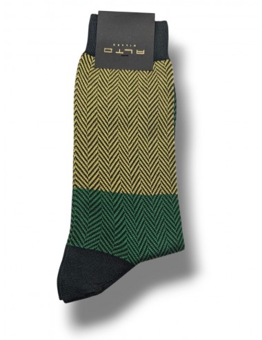 Alto Milano calcetín Timo espiga bicolor verde | Ego Madrid