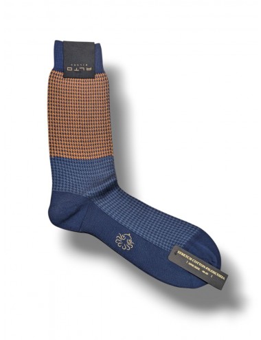 Alto Milano calcetín fino hilo Escocia Limone azul y naranja | Ego 2