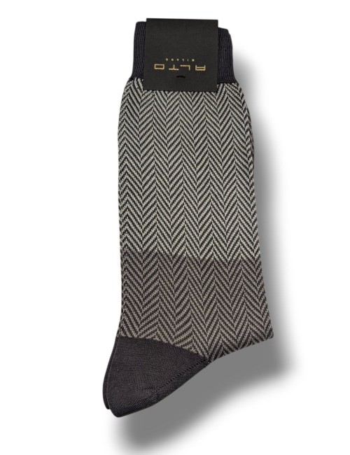 Alto Milano calcetín Timo espiga bicolor gris | Ego Madrid