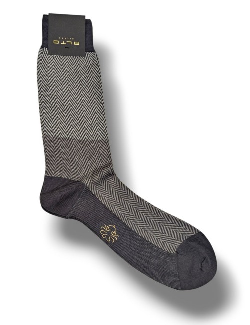 Alto Milano calcetín Timo espiga bicolor gris | Ego Madrid