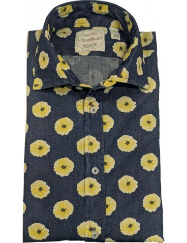 Altem camisa vaquera estampado flor amarillo | Ego Madrid tienda oficial