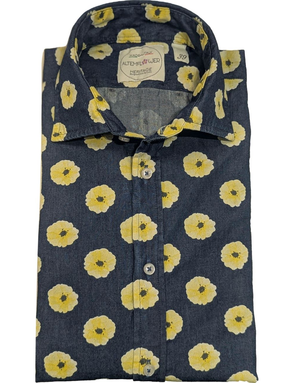 Altem camisa vaquera estampado flor amarillo | Ego Madrid tienda oficial