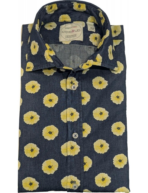 Altem camisa vaquera estampado flor amarillo | Ego Madrid tienda oficial