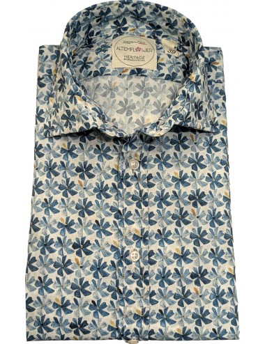 Altemflower camisa fondo blanco estampado floral azul | Ego