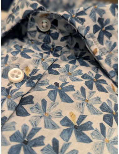 Altemflower camisa fondo blanco estampado floral azul | Ego 2