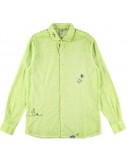 BoB camisa verde matcha de algodón lino con bordados pintado con aerógrafo