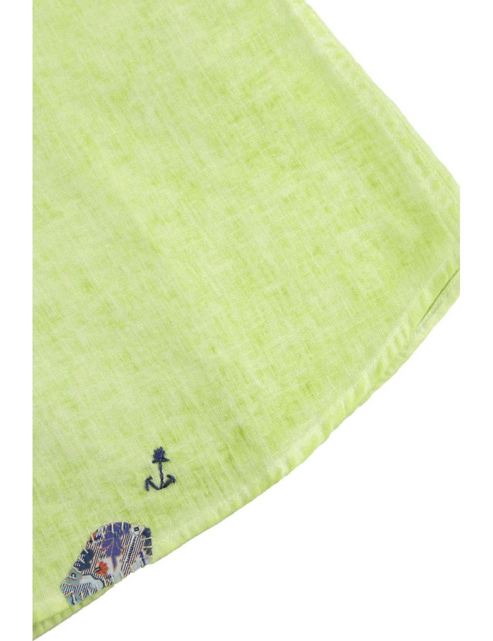 BoB camisa verde algodón lino con bordados pintado con aerógrafo