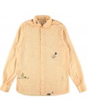 BoB camisa naranja albaricoque de algodón lino con bordados pintado con aerógrafo