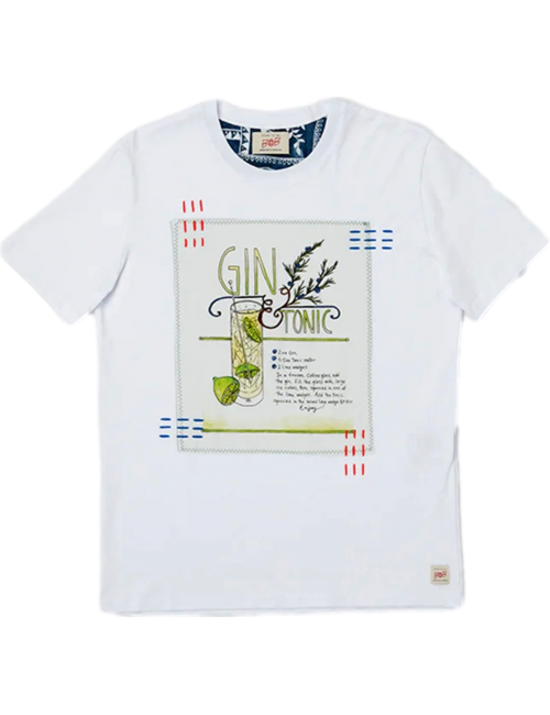 BOB Camiseta cocktail blanca manga corta