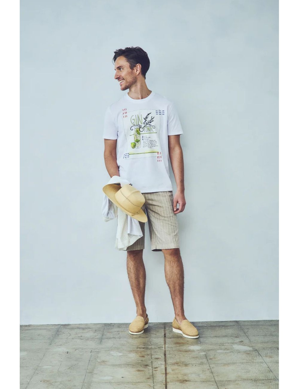 BOB Camiseta cocktail blanca manga corta