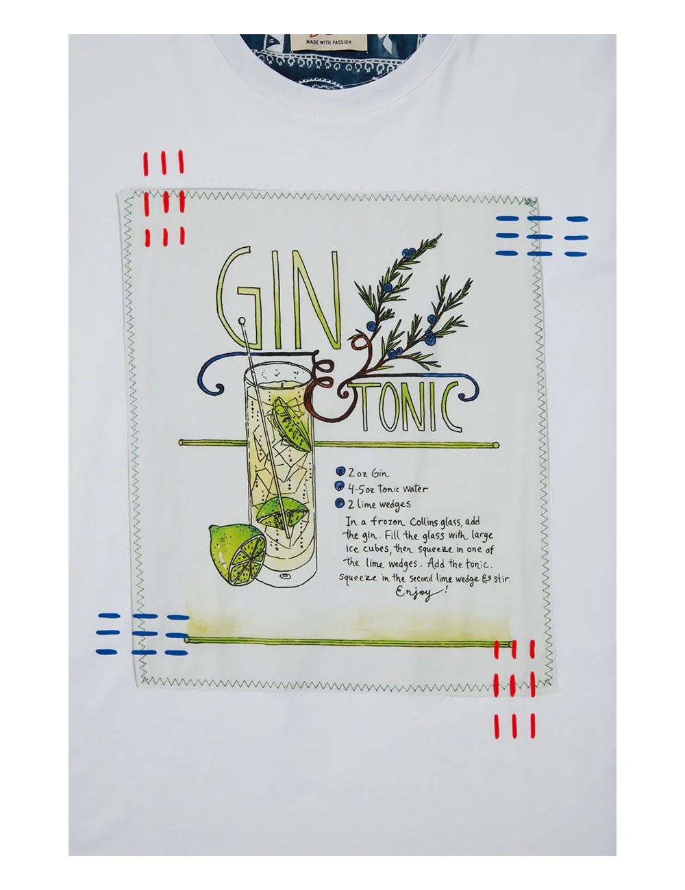 BOB Camiseta cocktail blanca manga corta