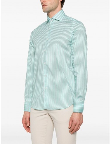 Fedeli camisa Sean Panamino estampado rayas verdes y blancas 2