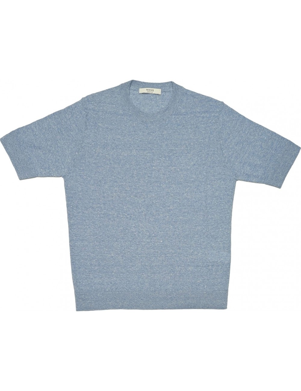 MASQ camiseta jersey en manga corta azul cielo lino algodón | Ego Madrid