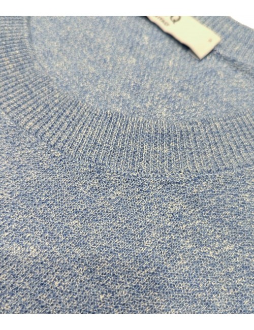 MASQ camiseta jersey en manga corta azul cielo lino algodón | Ego Madrid