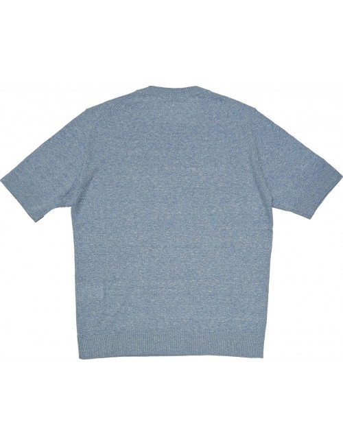 MASQ camiseta jersey en manga corta azul cielo lino algodón | Ego Madrid