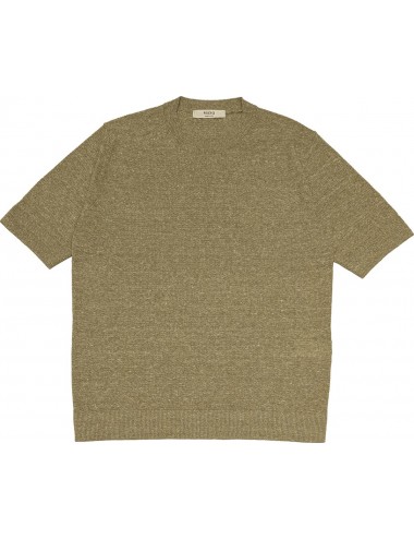 MASQ camiseta jersey en manga corta verde tejido lino algodón