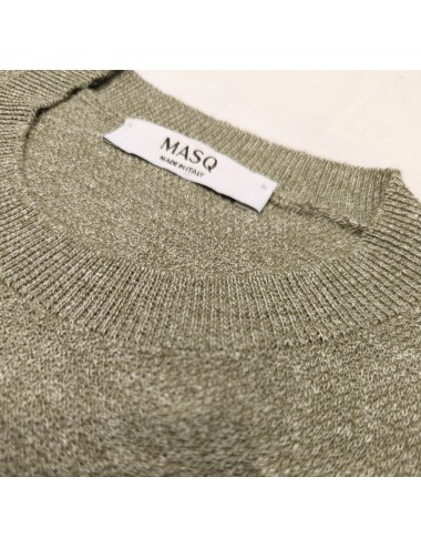 MASQ camiseta jersey en manga corta verde tejido lino algodón 2