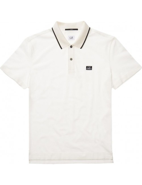 Polo banco manga corta CP con ribete en cuello