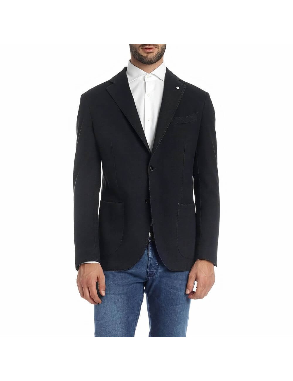 Americana LBM 1911 para hombre azul falso liso | Almirante Seis