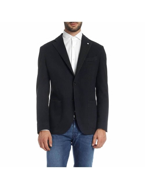 Americana LBM 1911 para hombre azul falso liso | Almirante Seis