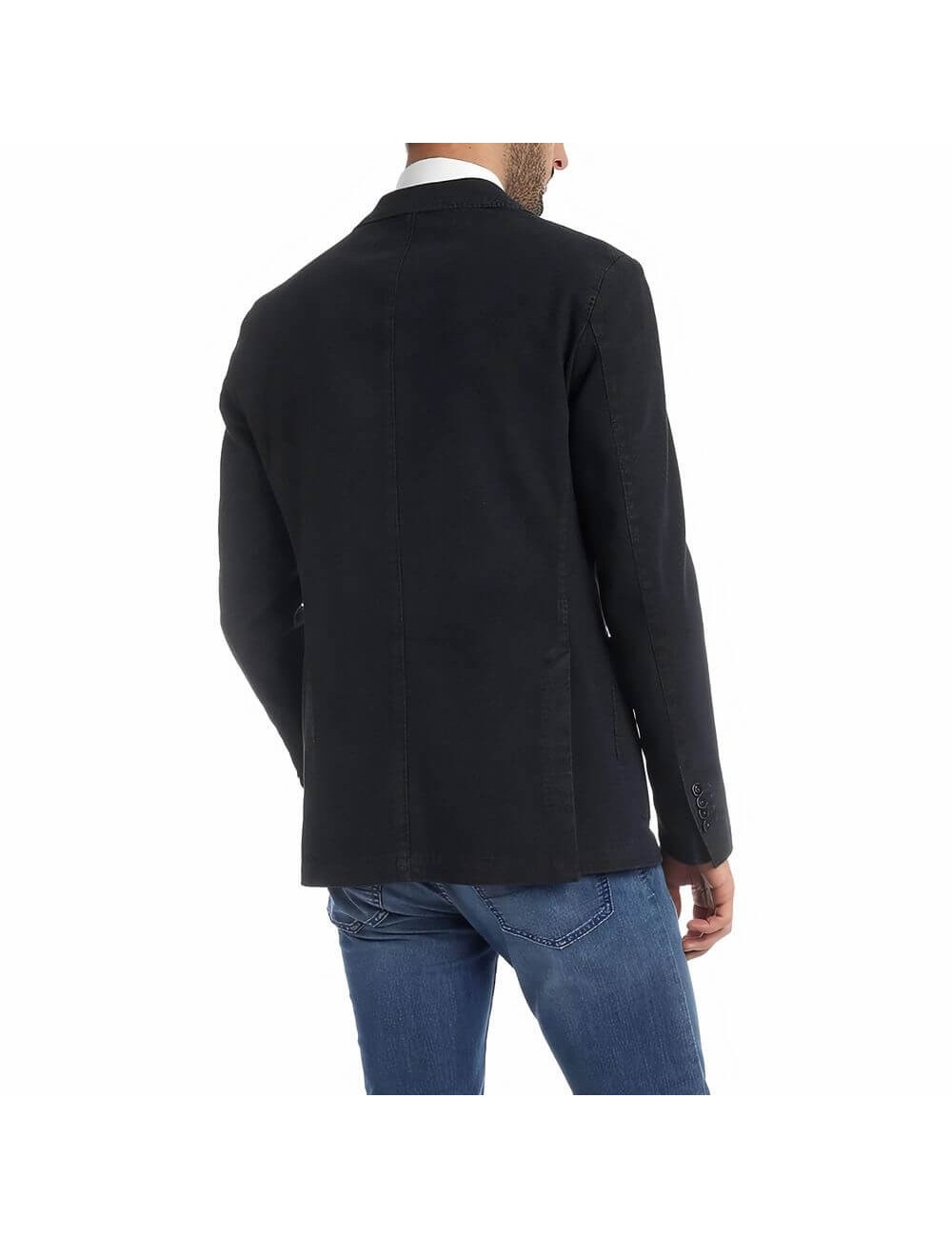 Americana LBM 1911 para hombre azul falso liso | Almirante Seis