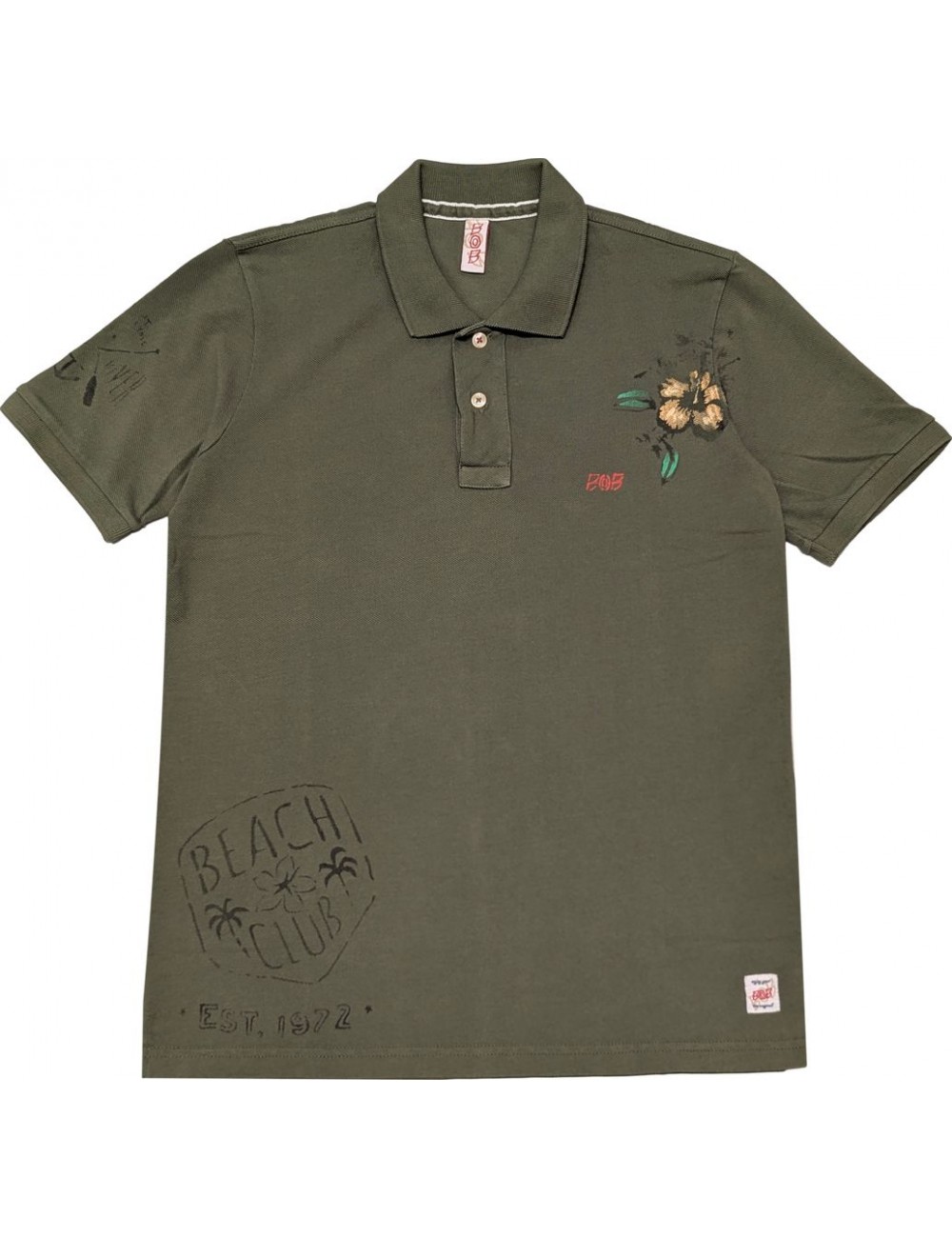 Polo manga corta verde selva doble estampado Bob | Ego Madrid