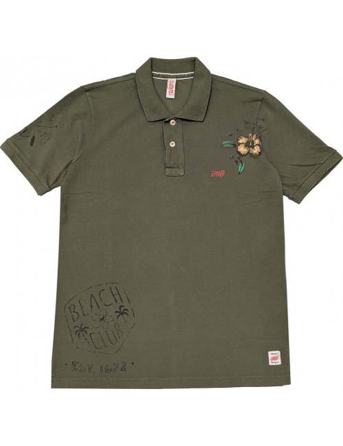 Polo manga corta verde selva doble estampado Bob | Ego Madrid