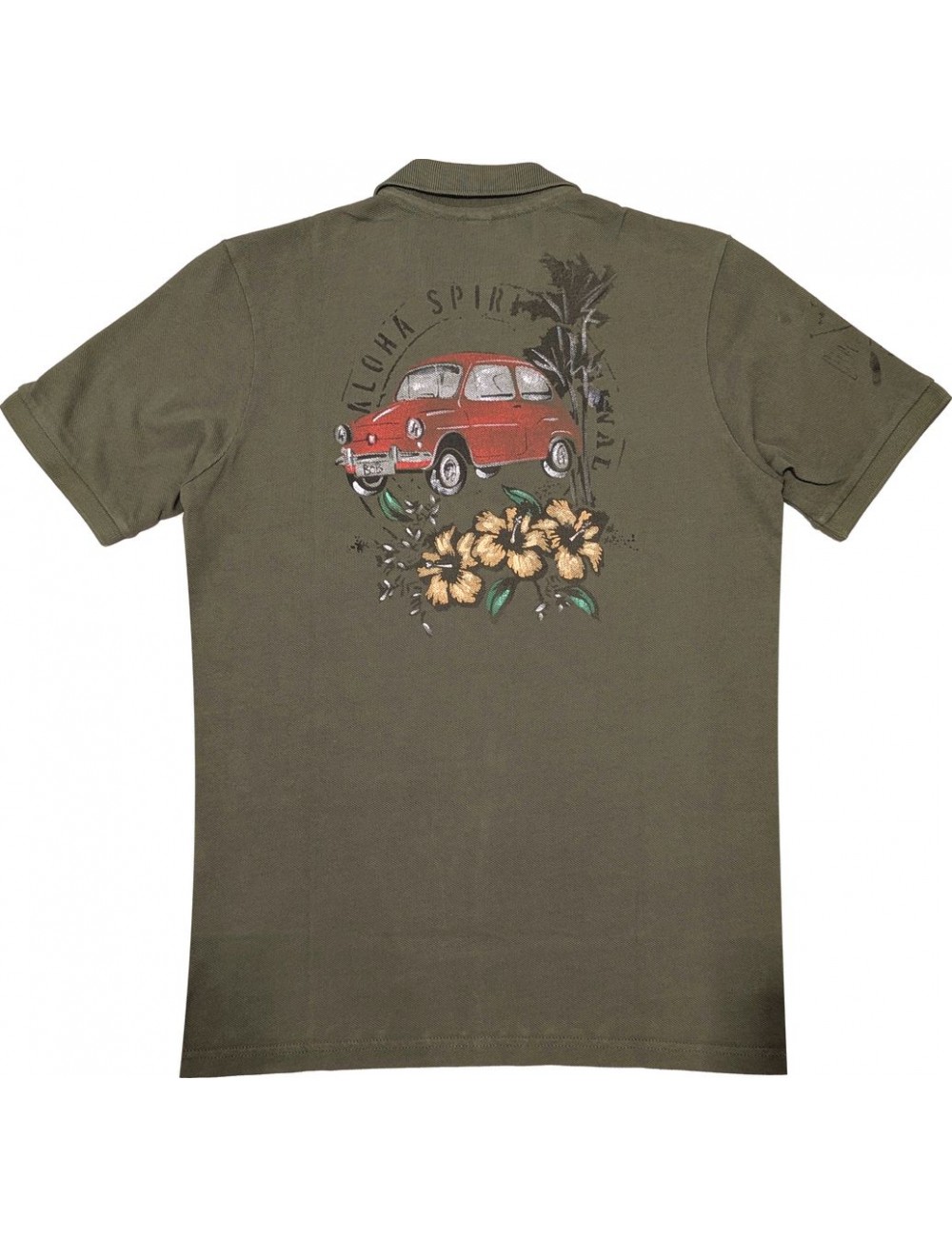Polo manga corta verde selva doble estampado Bob | Ego Madrid