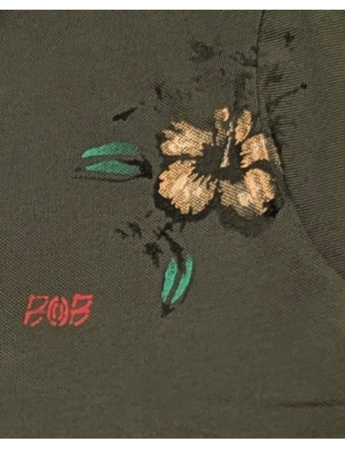 Polo manga corta verde selva doble estampado Bob | Ego Madrid