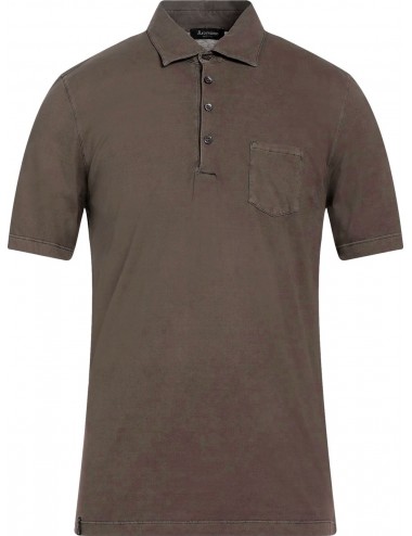 Arovescio polo Ice Cotton extarfino marrón leño