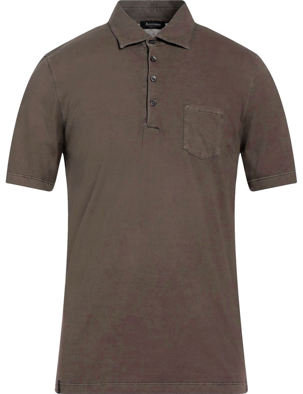 Arovescio polo Ice Cotton extarfino marrón leño