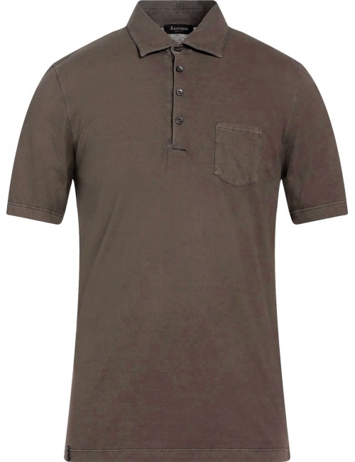 Arovescio polo Ice Cotton extarfino marrón leño