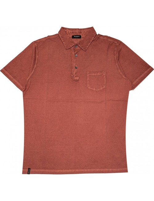 Arovescio polo Ice Cotton extarfino rojo ladrillo