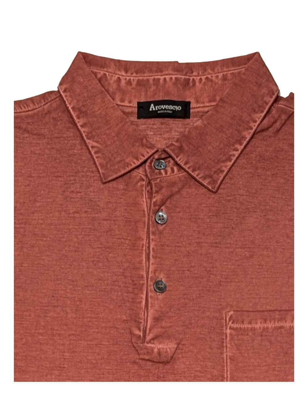 Arovescio polo Ice Cotton extarfino rojo ladrillo