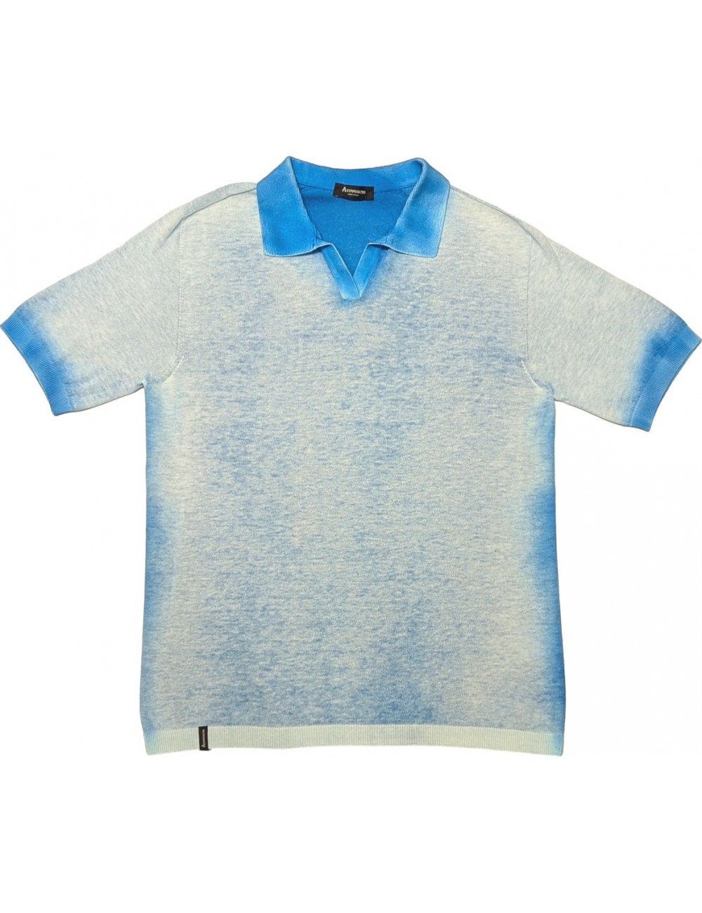 Arovescio polo reversible azul scuba dye air brush | Ego Madrid