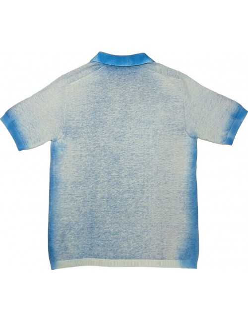 Arovescio polo reversible azul scuba dye air brush | Ego Madrid