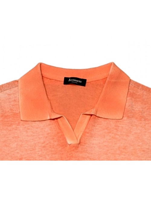 Arovescio polo reversible naranja coral dye air brush | Ego Madrid