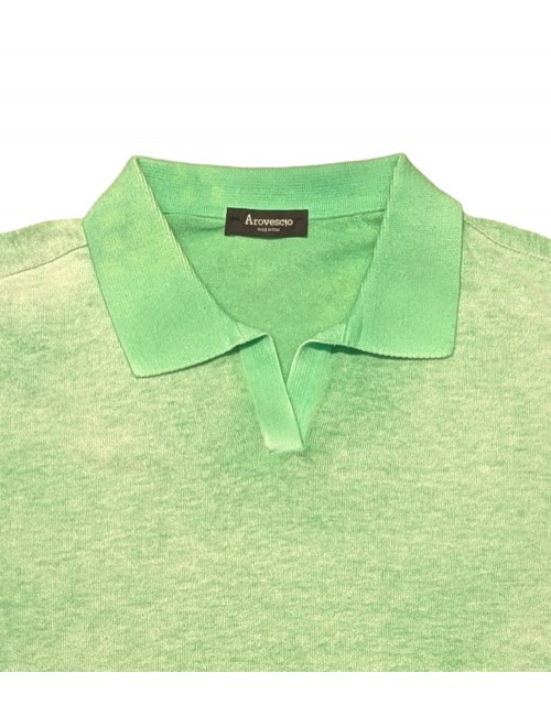 Arovescio polo reversible verde clorofila dye air brush | Ego Madrid