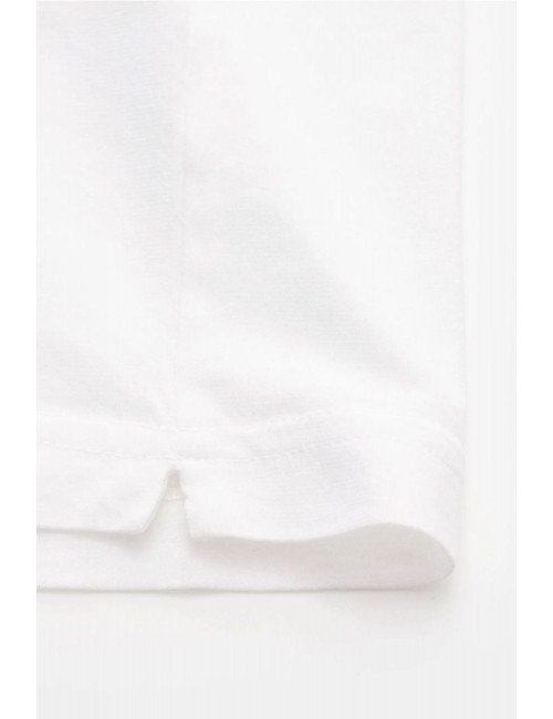Filippo de Laurentiis polo manga corta en crepe ice cotton blanco